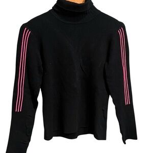 Black Sweater with Pink Stripes